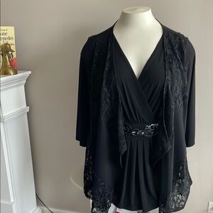 Elegant Black Lace Cardigan